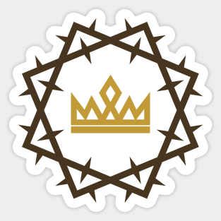 Christian illustration. Crown of the Lord framed with a crown of thorns. Sticker